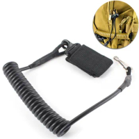 Molle Airsoft coil sling military elastic belt spring strap backpack bag rope lanyard gun handgun shooting hunt pistol tool