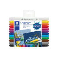 【STAEDTLER 施德樓】施德樓雙頭繪布麥克筆12色