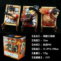 Cartoon Anime One Piece Figure Ace Luffy 3D Painting GK Photo Frame Figurine Toys Action Figures Nami Sabo Model Doll Toy Gifts