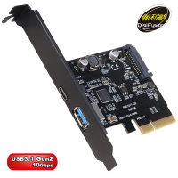 伽利略 PCI-E 4X USB 3.1 1A 1C 擴充卡(PTU312C)