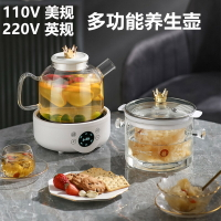 多功能養生壺泡茶壺玻璃壺家用燕窩機花茶壺迷你全自動110V美規