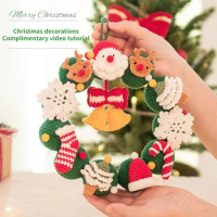 Handmade Christmas DIY Gift Knitting Christmas Wreath Car Hook Weaving Creative Gift Girlfriend Festive Atmosphere