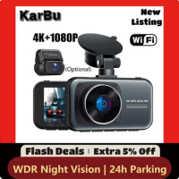 Dash Cam 4K Wifi Camera for Car Night Vision Dvr Dashcam 24h Parking Monitor Front and Rear Dual Dvrs Rejestrator Samochodowy