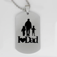 Ufine jewelry fashion dad gift pendant army card family gift I love dad stainless steel customed necklace N4387