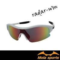 【Mola Sports】兒童太陽眼鏡 推薦 運動 8-14歲 男女 抗UV UV400 白框 大童 多層彩色鍍膜鏡片 Radar-wm