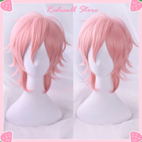 Anime Yarichin Club Ayato Yuri Cosplay Wig Pink Short Heat Resistant Synthetic Hair Adult Men Women Halloween