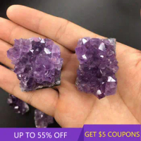 10-20g Natural Purple Brazilian Amethyst Quartz Crystal Cluster Druzy Geode Healing Stones Specimen Home Decor Crafts Ornament