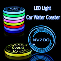 USB Charging Car Water Cup Pad Anti Slip Coaster Mat Smart Induction Colorful Light Styling for Nissan NV200 Logo