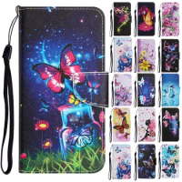 Butterfly Case For Samsung Galaxy S21 Fe S22 S23 Plus Ultra Floral Painted Flip Wallet Card Holder Stand Leather Book Cover