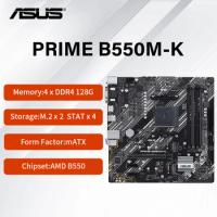 New ASUS PRIME B550M-K Motherboard dual M.2, PCIe 4.0, 1 Gb Ethernet, SATA 6 Gbps, USB 3.2 Gen 2 Type-A