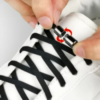 2021 Elastic No Tie Shoelaces Shoe Laces For Kids and Adult Sneakers Shoelace Quick Lazy Metal Lock Laces Shoe Strings