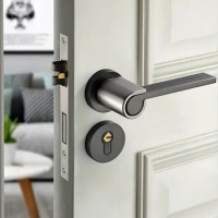 Modern Home Silent Anti-theft Door Locks Zinc Alloy Interior Door Handle Lock Hotel Furniture Hardware Supplies Mute Lockset