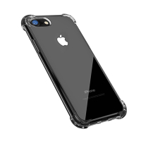 iPhone SE 2020 加厚四角防摔空壓手機保護殼 SE2020手機保護殼 透明黑