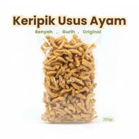 KERIPIK/KRIPIK USUS AYAM GORENG KRIUK RENYAH GURIH TERLARIS 250GRAM