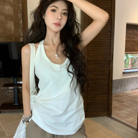 FUXI 背心女 吊帶背心 基礎款素色內搭背心 工字背心 無袖上衣 休閒顯瘦打底背心 女裝 衣服【AT43】