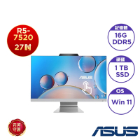 ASUS 華碩 M3702WFAT-752WA001W 可觸控All in One 電腦( 27 吋/AMD Ryzen5 7520/16GB/1TB SSD/Win11 Home)