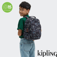 Kipling 黑底童趣印花機能手提後背包-SEOUL S