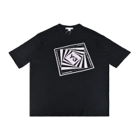 【Y-3 山本耀司】Y-3印花LOGO錯視圖造型純棉短袖圓領T恤(平輸品/男款/黑)