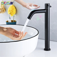 Touch Bathroom Faucet SDSN Black Bronze Sensor Cold Bathroom Basin Mixer Tap SUS304 Stainless Steel Touch Basin Sink Faucets