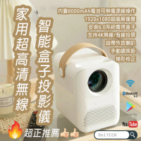 家用便攜式無線智能投影機;DC家庭影院;投影儀;自帶喇叭;1920x1080; 4K超高清; 內置電池; 2.4G wifi; ;有線/無線投屏