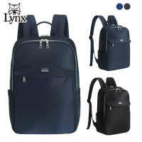 【Lynx】美國山貓防潑水尼龍布包 中型電腦後背包 多隔層機能收納/筆電保護袋 (藍/黑) LY38-2301