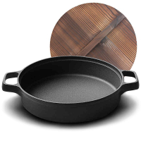 鑄鐵平底鍋加厚無涂層不粘鍋家用老式生鐵鍋水煎包煎鍋烙餅鍋餅鐺