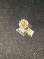 Batu Cincin Natural Citrine Quartz Bersertifikat Ring Alumunium Elegan Mewah