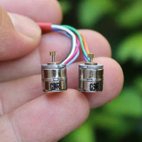 1Pair Tiny 8mm Stepper Motor 2-phase 4-wire Stepping Motor with 9 Teeth Copper Gear High Precious
