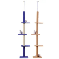 Cat Toy Sisal Cat Climbing Frame, Wooden Cat Table, Cat Tree, Scratch-Resistant Large Cat, Tall and Long Climbing Frame