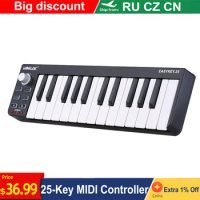 Worlde Easykey.Mini 25-Key USB MIDI Controller 49 Portable Keyboard 61 Velocity-sensitive Mini-keyboard Keys Keyboard Instrument