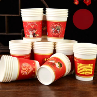 Disposable wedding banquet cup household red thickened wedding banquet snail fun packaging supplies