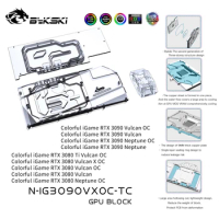 Bykski GPU Block For Colorful iGame RTX 3090 3080Ti 3080 Neptune / Vulcan With Active Waterway Backplane Cooler N-IG3090VXOC-TC