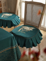 樸居美式椅墊加厚四季通用餐桌座墊歐式奢華坐墊套防滑透氣椅子墊