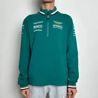 Sweater F1 FORMULA ONE ARAMCO ASTON MARTIN X HUGO BOSS GREEN ZIP UP SWEATSHIRT 100% ORIGINAL Size S