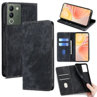Bussiness Leather Phone Case For VIVO S18 S17 S16 S15 Pro V29 V30 Lite S17E S17T S16E Y77T Fall Prevention RFID Flip Case Coque