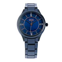 NATURALLY JOJO低調奢華時尚陶瓷腕錶/深藍36mm