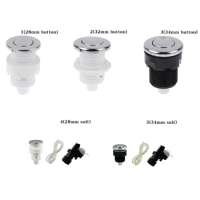 28/32/34mm Pneumatic Switch On Off Push Button For Bathtub Spa Waste Garbage Disposal Whirlpool
