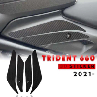 FOR Trident 660 Trident660 2021 - 3D Carbon Motorcycle Sticker Tank Pad Decal Kit