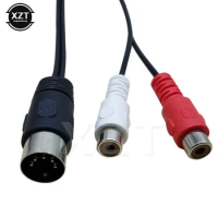 NEW DIN 5P Male to 2 RCA Phono Female Socket Jack MF Audio Cable 1.5M 0.5M Y Connectors For CD player Amplifier