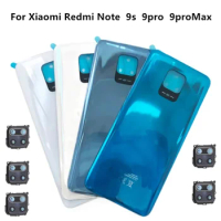 For Xiaomi Redmi Note 9s Battery Cover Back Glass Panel Rear Housing For Redmi Note 9 Pro 9Pro Max Battery Cover With Lens