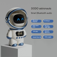 New Inligent Astronaut Bluetooth Speaker Mini Speaker Portable Creative Digital Inligent Alarm Clock FM Radio Electronic Night Light Watch Clock
