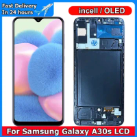6.4"Super AMOLED For Samsung Galaxy A30s LCD Display Touch Screen Sensor Digiziter Assembly Replace For Samsung A307 With Frame
