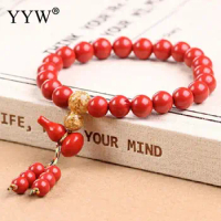 5strands/Lot New Agates Bracelet For Women Men Red Cinnabar Beads Couple Bracelet Bring Lucky Brave Wealth Feng Shui Bracelets