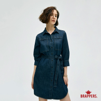 BRAPPERS 女款 Boy friend系列-全棉長袖洋裝-深藍