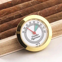 Humidor Hygrometer Round Cigar High Precision Moisture Meter Tobacco Humidor Accurate Portable Mini Analogue Humidor Hygrometer