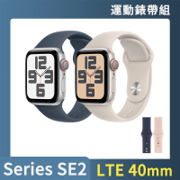 運動錶帶組【Apple】Apple Watch SE2 2023 LTE 40mm(鋁金屬錶殼搭配運動型錶帶)