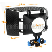 Matte Box Camshade for 15mm Rail Rod Follow Focus Rig Cage Movie Kit for Nikon for Canon DSLR Camera Camcorder DVR DV Recorder
