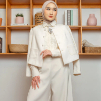 HijabChic x Kiara Leswara Alba Ecru Outerwear