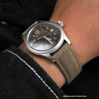 Canvas Nylon Strap For Hamilton Khaki Field Watch h760250 h77616533 Men Genuine Leather Bracelet Watchband For Citizen 20mm 22mm