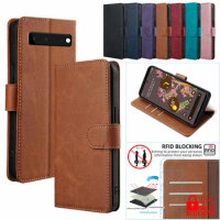 Multi-color Protect Leather Case Cover For Google Pixel 6 Pro 6A 5A 4A pixel 5 5XL Wallet Magnetic Flip Phone Case RFID Blocking